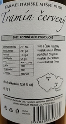 Tramín červený - 2022 , polosuché, pozdní sběr, mešní víno, KNA