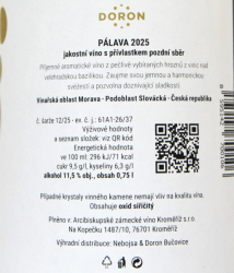 Mešní víno - Pálava 2025, polosuché, pozdní sběr