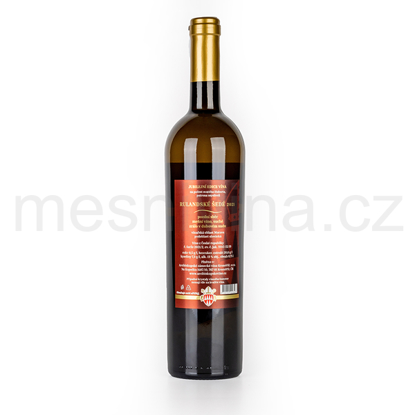 Sv. Hubert, Pinot Gris 2021, pozdní sběr, suché, mešní víno, AZVK