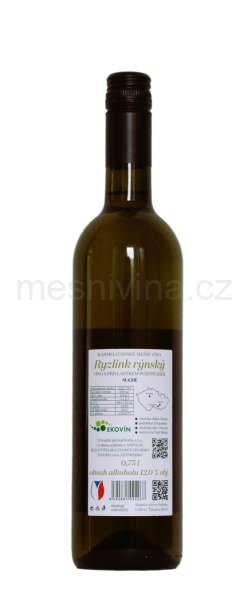 Ryzlink rýnský 2024, suché, pozdní sběr, mešní víno, KNA 