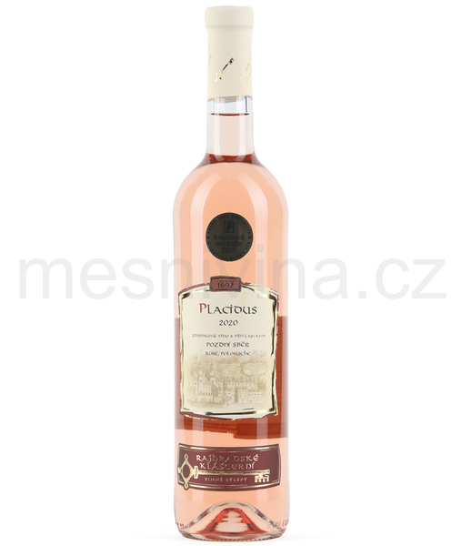 Placidus - 2020, polosuché, pozdní sběr, růžové víno, Rajhradské klášterní vinné sklepy